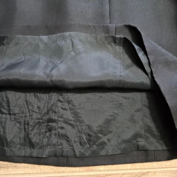 Ann Taylor Silk Black Spaghetti Strap Floral Embroidered Dress Size 6P - Picture 10 of 12